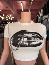 Lip Service Graphic Crop Top- White