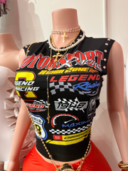 Pole Position Graphic Top – Black 🏁