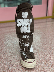 Graffiti Slouch Boot- Brown