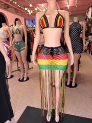 Island Rhythm Crochet Fringe Skirt Set