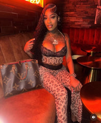 Savannah Chic Lace-Trim Leopard Set