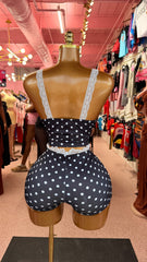 Good Girl Gone Dotty Short Set- Black