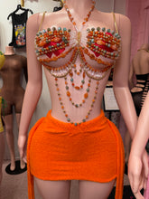 Mango Mirage Beaded Skirt Set – Orange