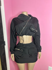 Get On My Level Windbreaker Skirt Set- Various Colors