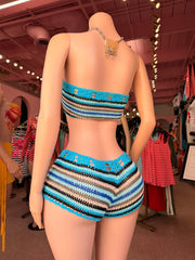 Blue Lagoon Crochet Short Set – Aqua