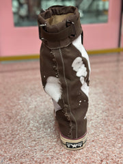 Graffiti Slouch Boot- Brown