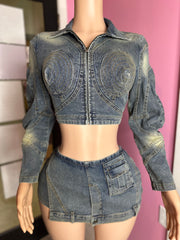 Metro Chic Denim Skort Set