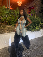 Scandalous Snake Peek-A-Boo Jumpsuit - Green Multi