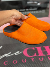 Fuzzy Slipper Slides- Orange