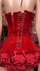 *Pre-Order 10-15 business days then ship* Meet Me At The Party Floral Effect Velvet Mini Dress – Red & Black Options