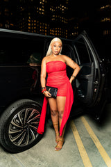 Slay The Night Sheer Mini Dress – Red