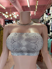 Slither Chic Capri Set – Ash Gray Snakeskin