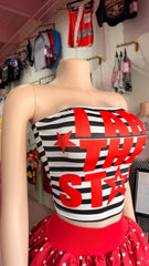 I Am The Star Tube Top – White/Red