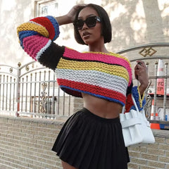 Color Crush Knit Sweater- Multi