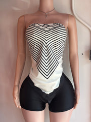 Just Want You Silk Scarf Short Set- Black