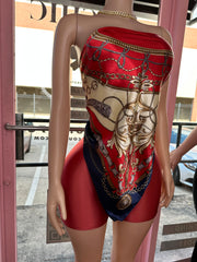 Whispering Silk Scarf & Short Set- Red