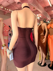 (Pre-Order 8 Business Days Then Ship)
Body On Lock Bandage Mini Dress- Wine