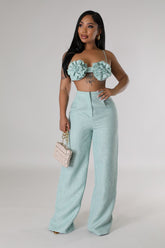 Flights To Ibiza Pant Set- Sage