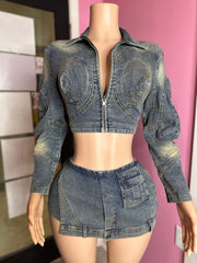 Metro Chic Denim Skort Set