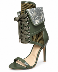 Outside Behavior Stiletto Heels- Olive Camo