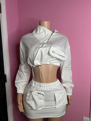 Get On My Level Windbreaker Skirt Set- Various Colors