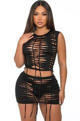 Toxic Night 3 Piece Short Set – Black