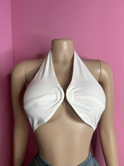 Summer Breeze Halter Top- Off White