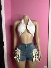 Summer Breeze Halter Top- Off White