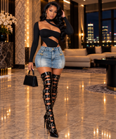 Too Cute To Be Casual Vintage Denim Mini Skort