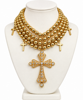 Crossed In Luxury Necklace- Gold