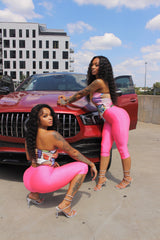 Obscure Passion Capri Set- Pink Multi