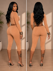 Glow & Shimmer Capri Set – Nude Glow