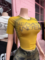 Heavenly Angels Short Sleeve Top- Olive