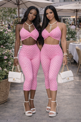 Pink Polka Doll Capri Set
