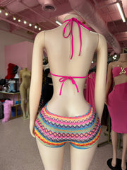 Sunset Vibes Crochet Set- Pink Multi