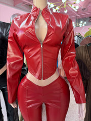 Power Move Faux Leather Pant Set