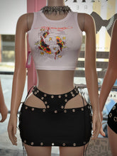 Causing A Scene Side Cut Out Mini Skirt Only- Black