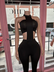 Lead The Way Two Piece Jumpsuit Set- Black