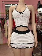 Pack Your Bags Knitted Skirt Set- White/Blk