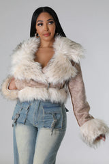 Wild Serenity Faux Fur Jacket- Ivory
