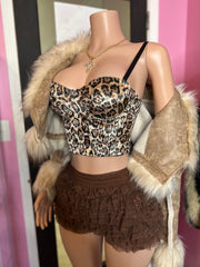 Safari Glam Leopard Print Bustier Top Only