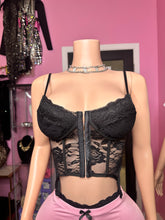 Cant Get Enough Lace Corset Top- Black
