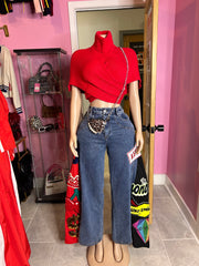 Boho Chic Patchwork Denim Pants