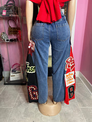 Boho Chic Patchwork Denim Pants