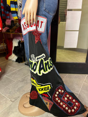 Boho Chic Patchwork Denim Pants