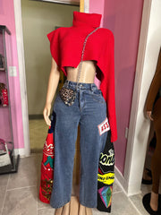 Boho Chic Patchwork Denim Pants