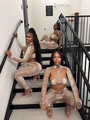 Deadly Curves Snake Print Set- Orange