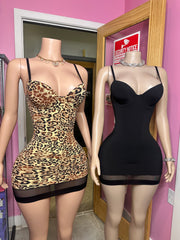 Snatched Up Dress - Leopard Print or Black