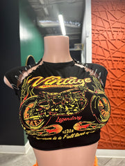 Lengendary Vintage Crop Top- Black