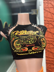 Lengendary Vintage Crop Top- Black